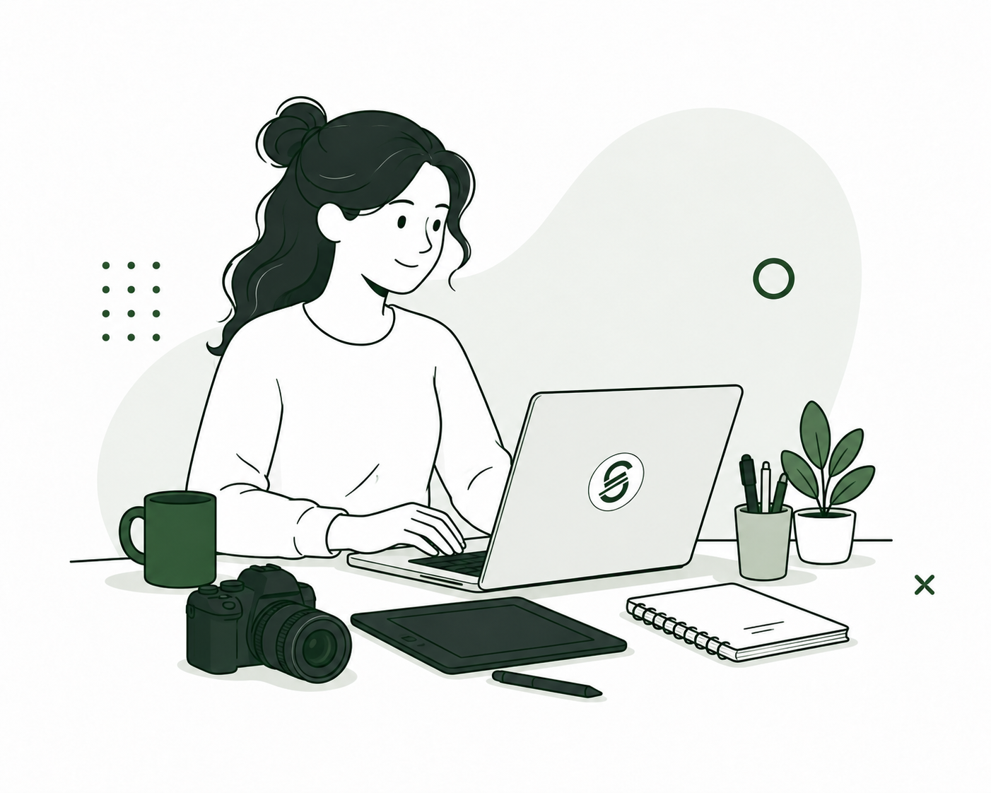 Freelancer working at a laptop